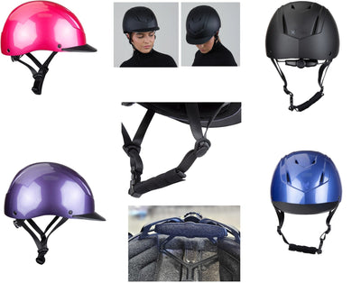 Shires Karben Equestrian Riding Helmet Low Profile Matteo Horse Schooling Safety - Hooves and Paws