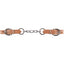 Martin 5-Link Harness Leather Curb Strap featuring durable natural tan leather and a sturdy 5-link stainless steel chain center. This high-quality Western horse tack includes adjustable stainless steel buckles on both ends for a precise fit. Perfect for riders seeking reliable bit control and classic equestrian style.