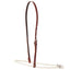 Martin Saddlery 1/2" Tiedown Rope Noseband with an adjustable brown leather crown strap and silver buckle. The durable white braided rope noseband is designed for enhanced horse control and improved head positioning. A must-have piece of western horse tack for training and performance, providing reliable stability and communication for riders and equestrian professionals.