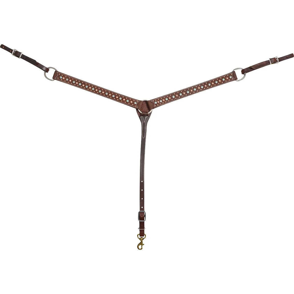 Martin Saddlery 1.5-inch Breastcollar with Floral Spot Dots - Premium Western Leather Tack