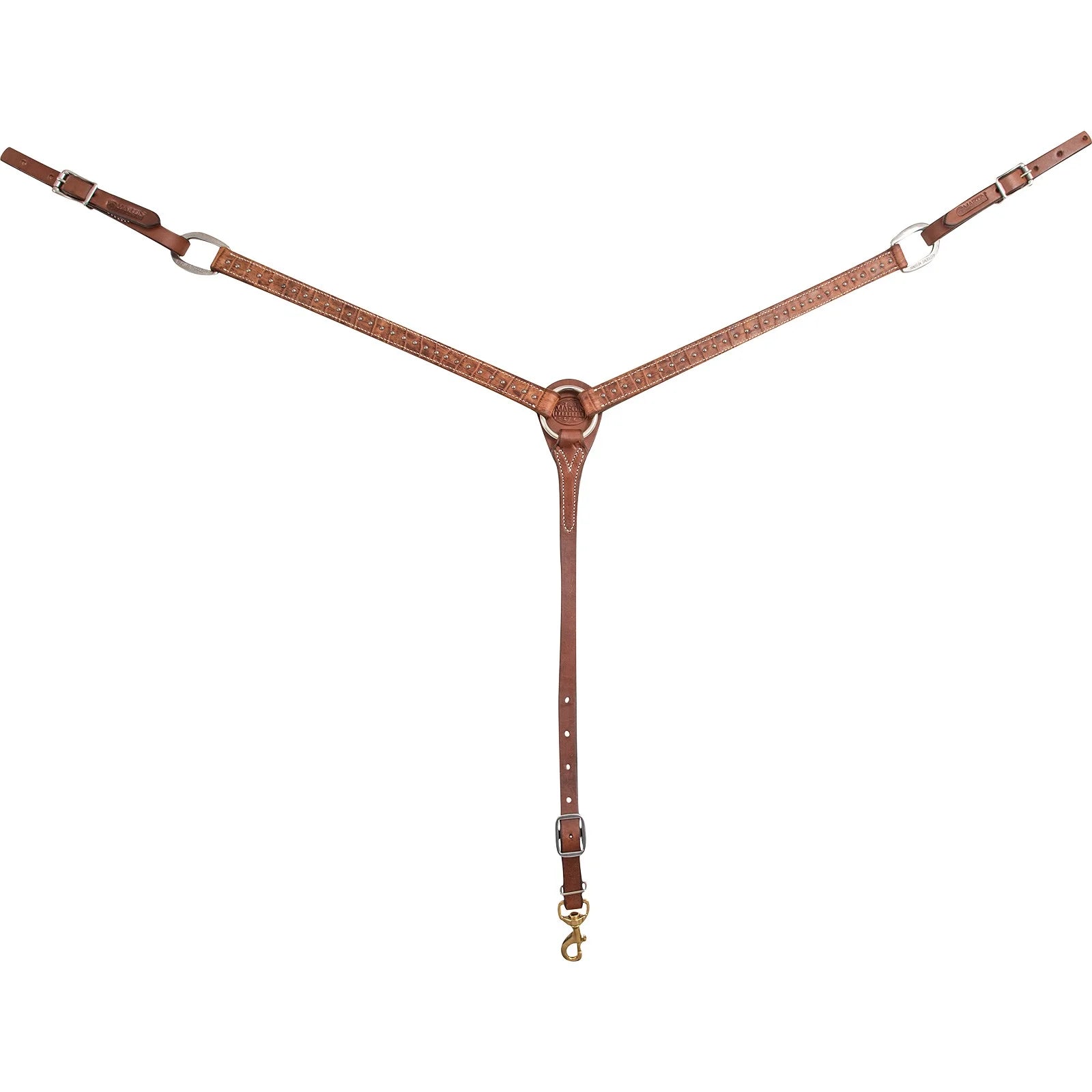 Martin Saddlery 1-inch Exotic Leather Breastcollar with Dot Accents - Handcrafted Western Tack