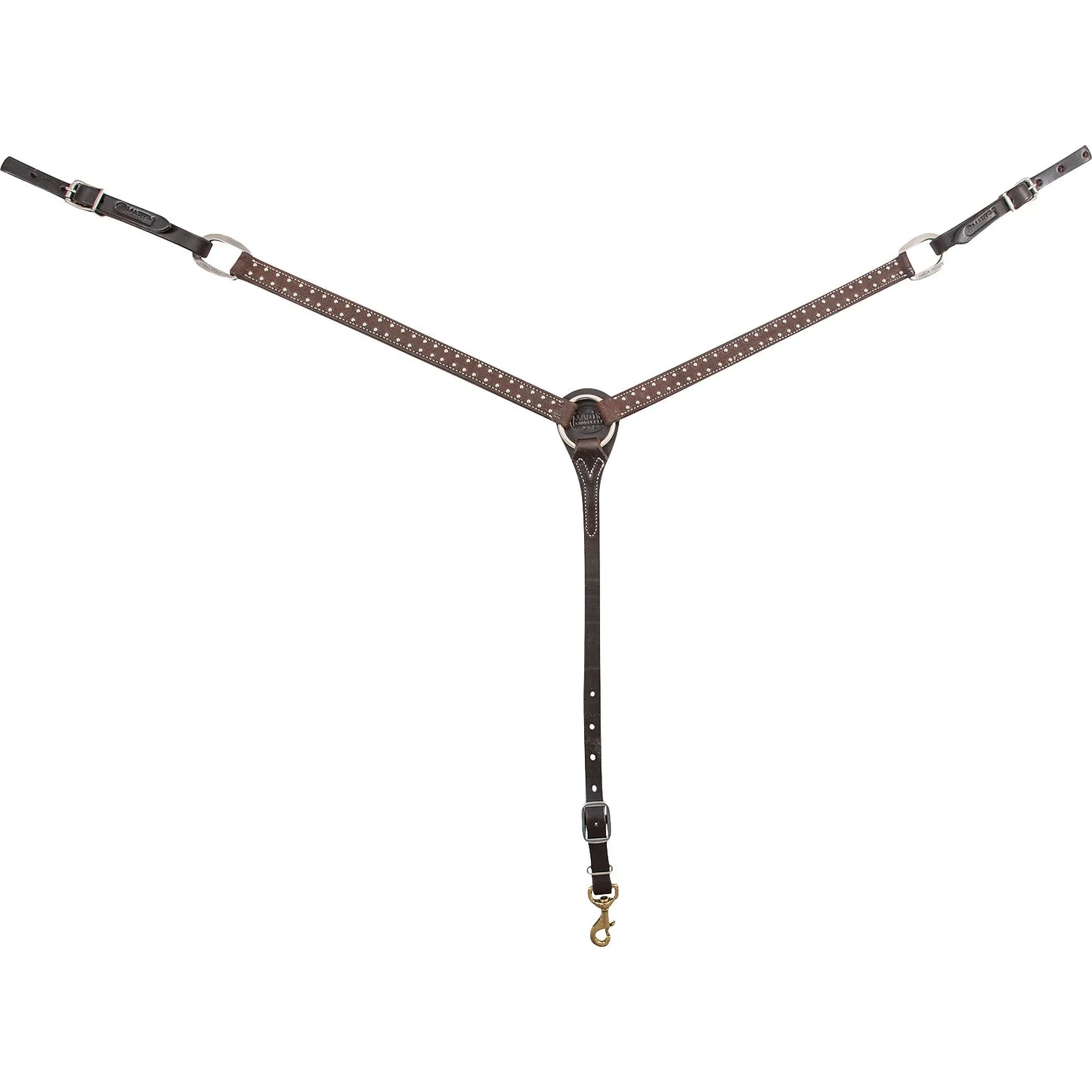 Martin Saddlery 1-inch Roughout Leather Breastcollar with Silver Dots - 1" Width