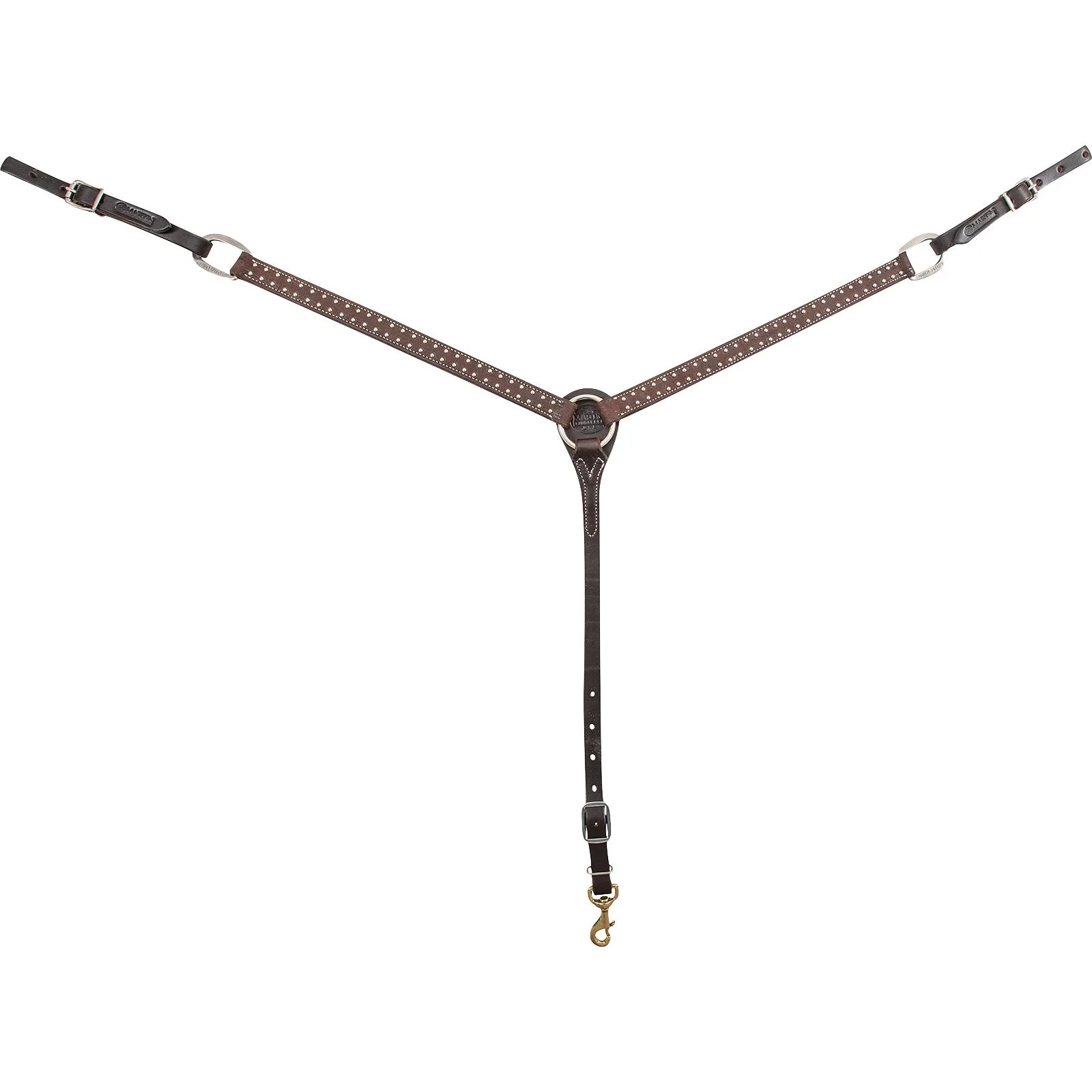 Martin Saddlery 1-inch Roughout Leather Breastcollar with Silver Dots - 1" Width
