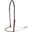 Martin Saddlery 3/16" Leather Covered Single Rope Noseband featuring a dark oil adjustable leather crownpiece with a silver-tone buckle. This high-quality western training tool combines a white rope base with a precision-braided brown leather-wrapped nose for balanced control and comfort. Designed for professional horse training and daily riding, it includes a durable metal ring for secure rein attachment, offering a classic look with performance-driven functionality.