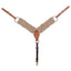 Martin Saddlery 3-inch Mohair-Alpaca Fiber Breastcollar in Natural. This high-quality western breastcollar features a blend of breathable mohair and alpaca fibers in a multi-toned brown and tan twist. It includes durable chestnut leather tugs, stainless steel hardware, and a dark brown leather center strap with a brass snap. Designed for horse comfort and saddle stability, this stylish piece of equestrian tack is perfect for trail riding, ranch work, or performance.