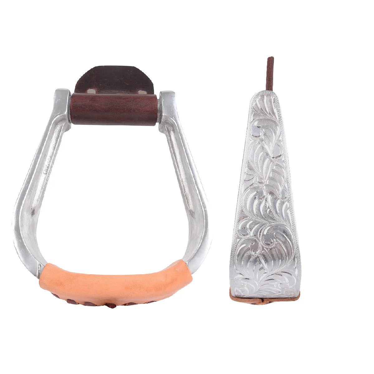 Martin Saddlery Aluminum Engraved Stirrup - Durable Lightweight Western Show Stirrups