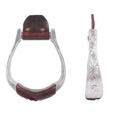 Martin Saddlery Aluminum Engraved Stirrup - Durable Lightweight Western Show Stirrups
