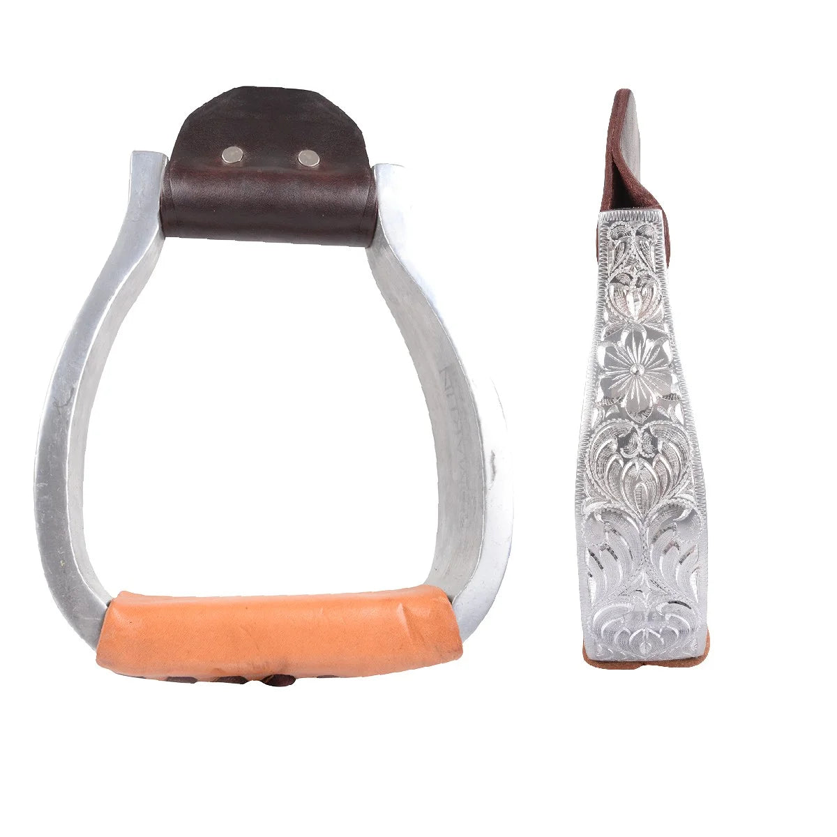 Martin Saddlery Aluminum Engraved Stirrup - Durable Lightweight Western Show Stirrups