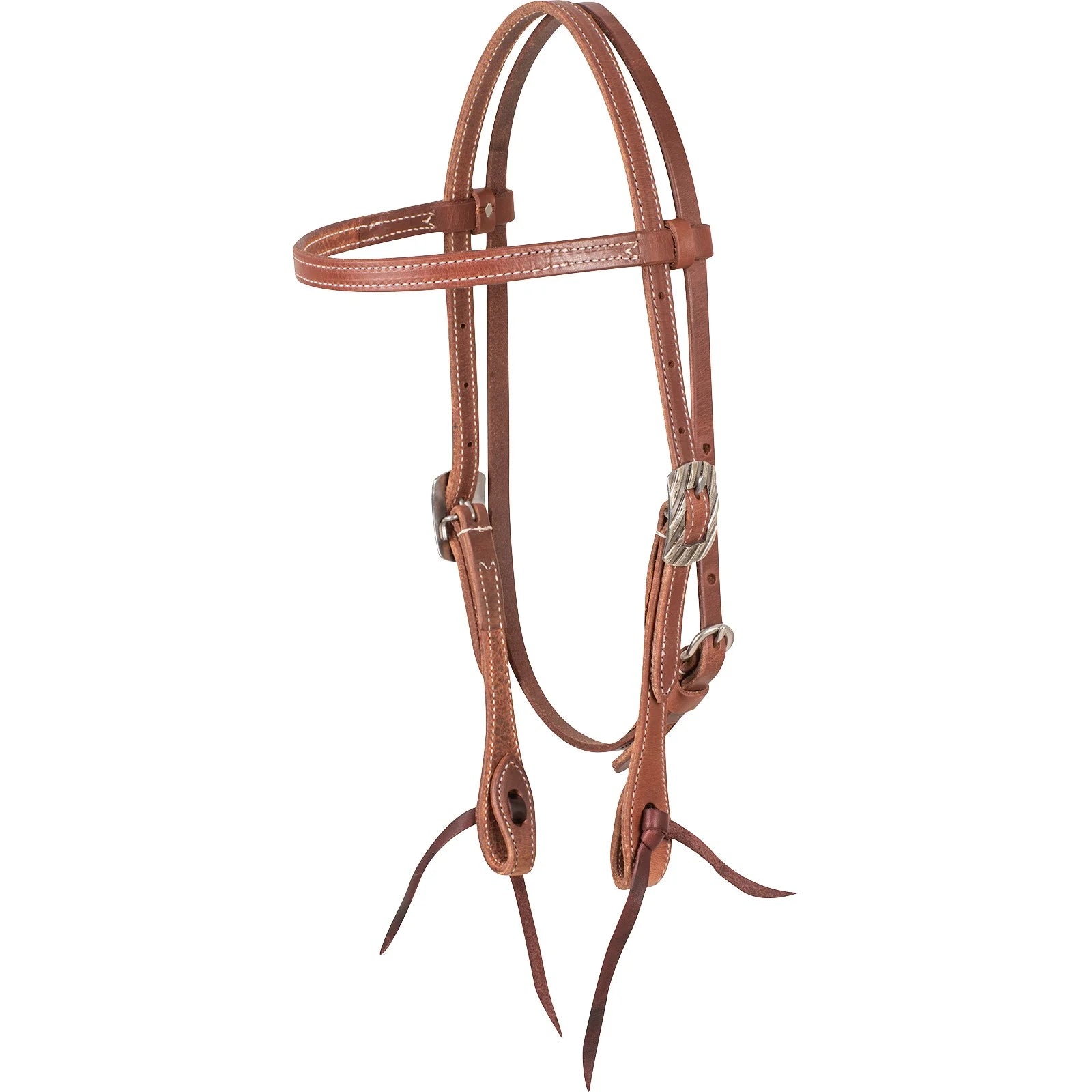Martin Saddlery Browband Harness Leather Headstall - Buckle Adjustment with Latigo Ties