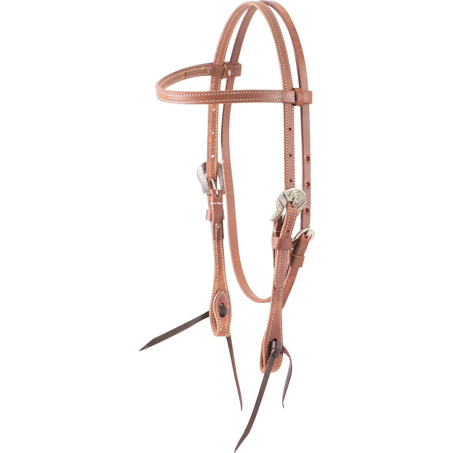 Martin Saddlery Browband Harness Leather Headstall with Deadwood Buckle and Latigo Ties