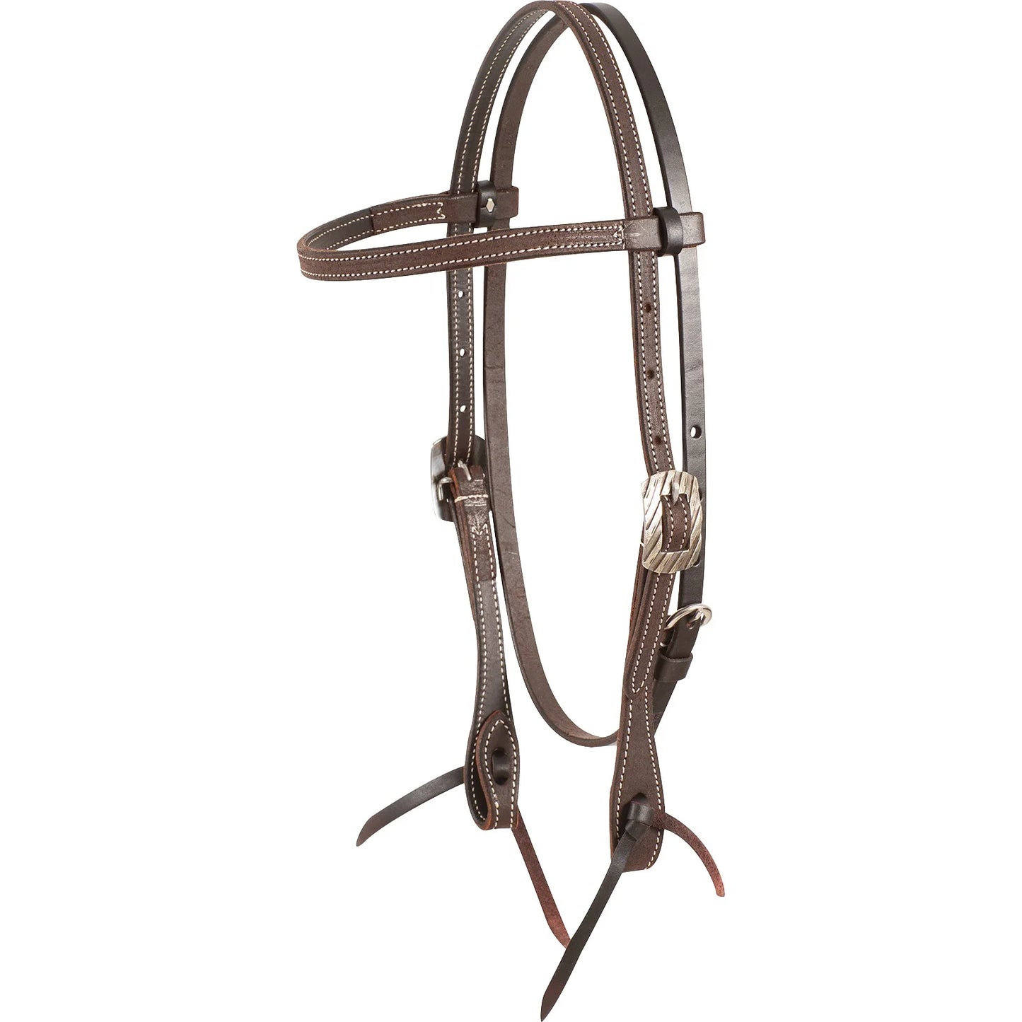 Martin Saddlery Browband Headstall with Buckle Latigo Ties - Premium Quality Western Leather