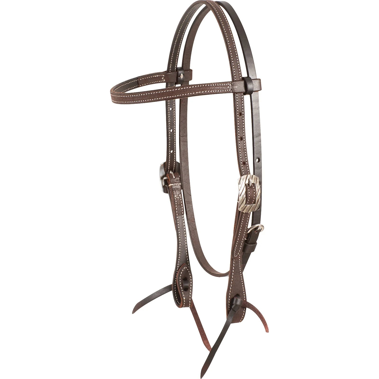 Martin Saddlery Browband Headstall with Buckle Latigo Ties - Premium Quality Western Leather