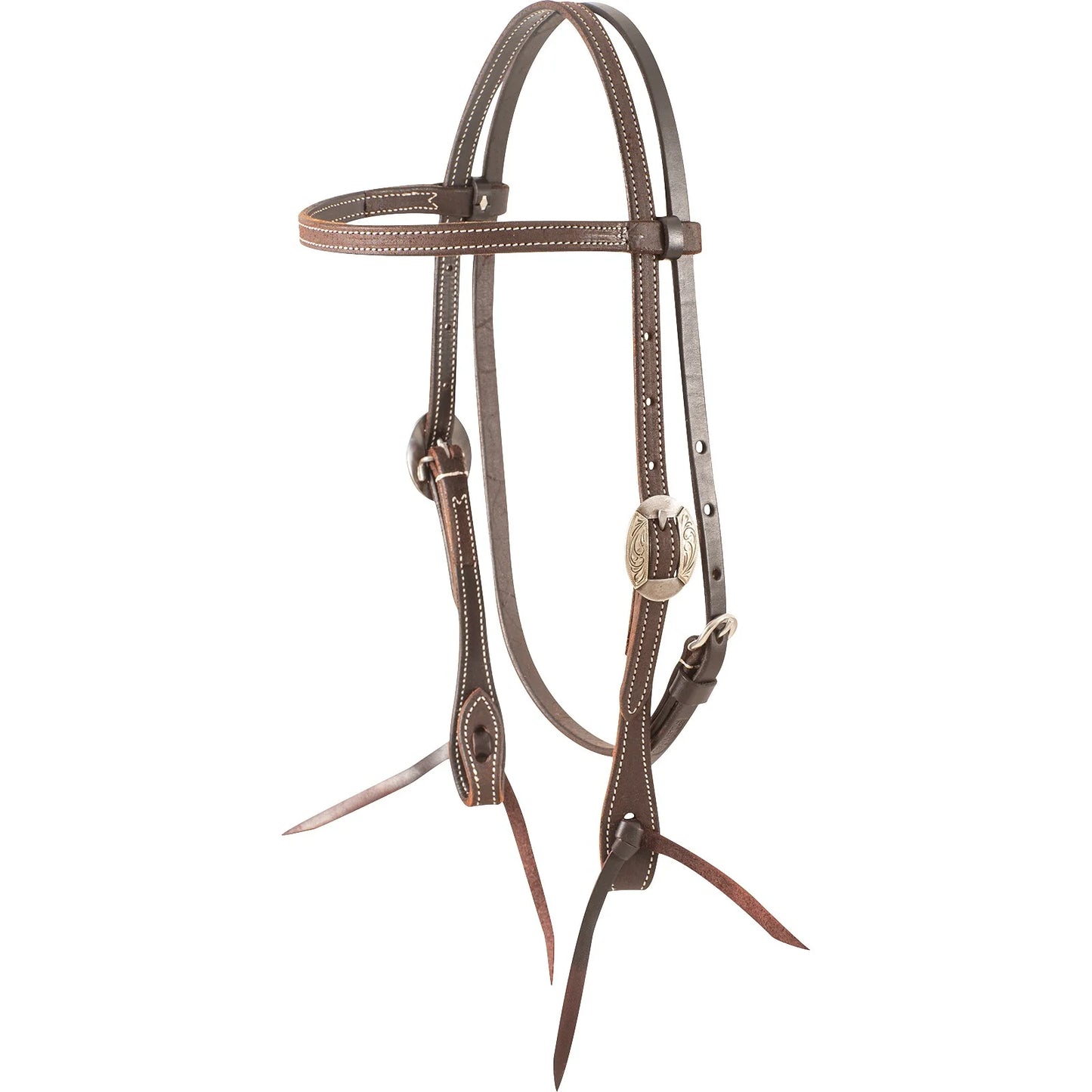 Martin Saddlery Browband Headstall with Buckle Latigo Ties - Premium Quality Western Leather