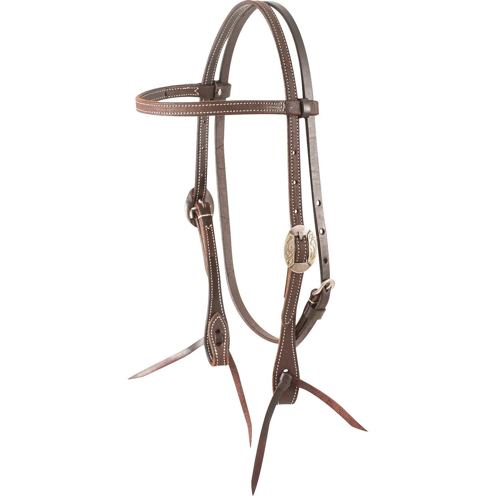 Martin Saddlery Browband Headstall with Buckle Latigo Ties - Premium Quality Western Leather