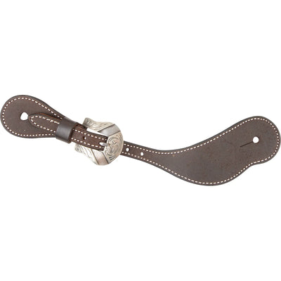 Martin Saddlery Cowboy Spurstraps - Roughout Leather with Deadwood Buckle - Quality Western Tack