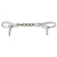 Martin Saddlery Dog Chain Curb Strap featuring a durable silver-tone metal center chain and white braided nylon rope loops. This adjustable horse tack accessory is designed for precise bit control and long-lasting use. A high-quality addition to any western bridle, this curb strap offers a professional look and reliable performance for horse training and daily riding.