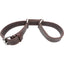 Martin Saddlery Double Stitched Latigo Leather Horse Hobbles in rich dark brown leather with white contrast stitching. These heavy-duty equine hobbles feature durable silver-toned metal hardware and an adjustable buckle for a secure fit. Essential horse training equipment for restraint and trail riding, crafted with premium craftsmanship for longevity and safety.