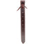 Martin Saddlery Offside Latigo crafted from premium dark brown leather featuring elegant white contrast double-stitching. This essential Western horse tack strap includes a secure tie-on attachment and multiple adjustment holes for a perfect saddle fit. Durable and professionally finished with a tapered tip, it’s a high-quality replacement latigo for any Western saddle, combining traditional style with rugged performance for equestrian enthusiasts.