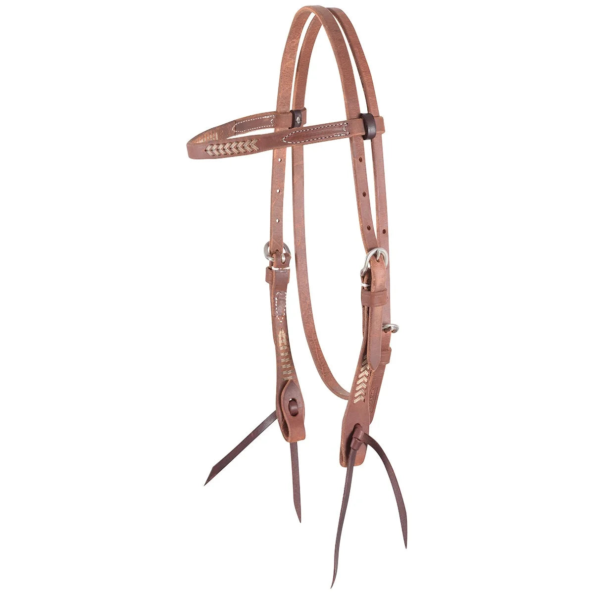 Martin Saddlery Rawhide Laced Browband Headstall - Premium Quality Western Leather Tack