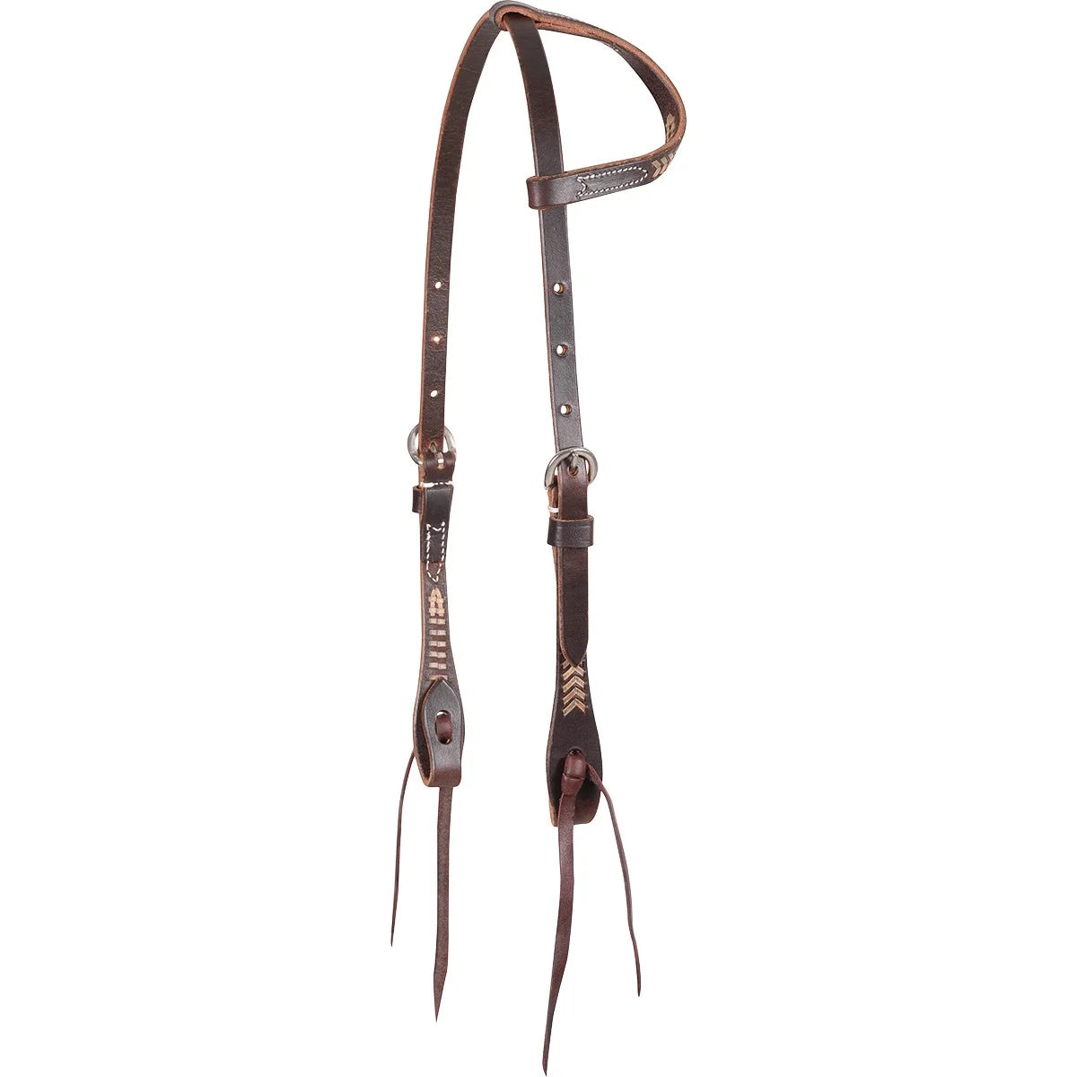 Martin Saddlery Rawhide Laced Slip Ear Headstall - Premium Leather Western Tack for Performance and Durability
