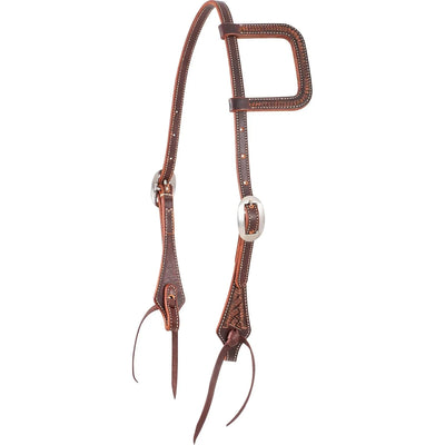 Martin Saddlery Slip Ear Headstall - Weathered Antique Leather with Latigo Ties