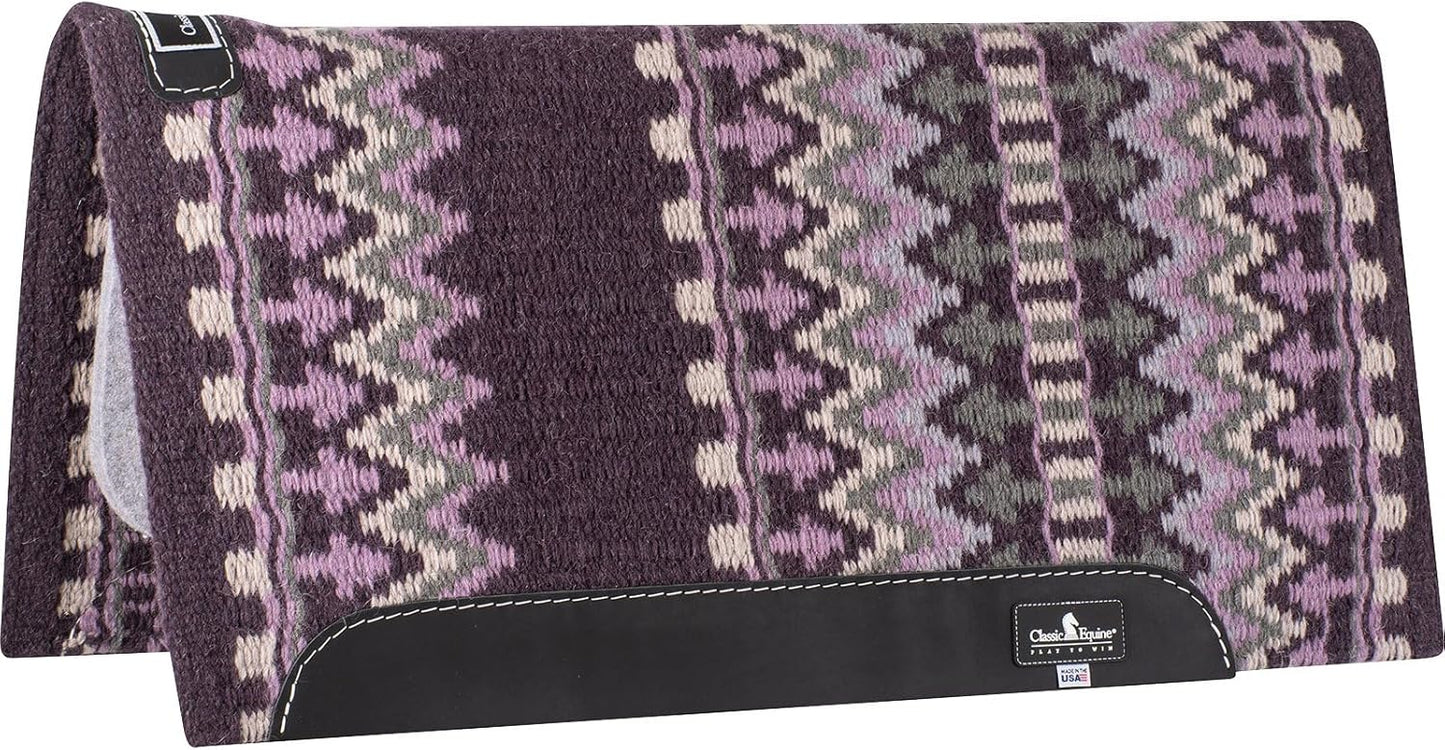 Classic Equine Wool Top Western Saddle Pad - 3/4-inch Orthopedic Felt Bottom