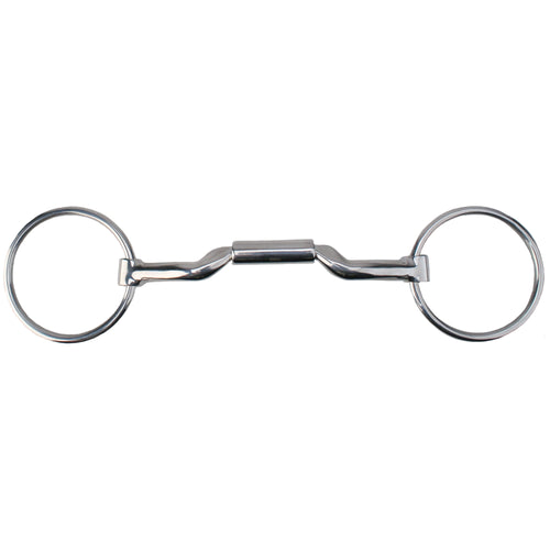 Myler Bridoon SS Low Port Mullen Barrel Bit MB06 Level 2-3 - 5 1/2" Stainless Steel with Copper Inlay