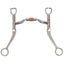 Myler Flat Shank Bit with 04 Comfort Snaffle and Copper Roller - 5" Mouth