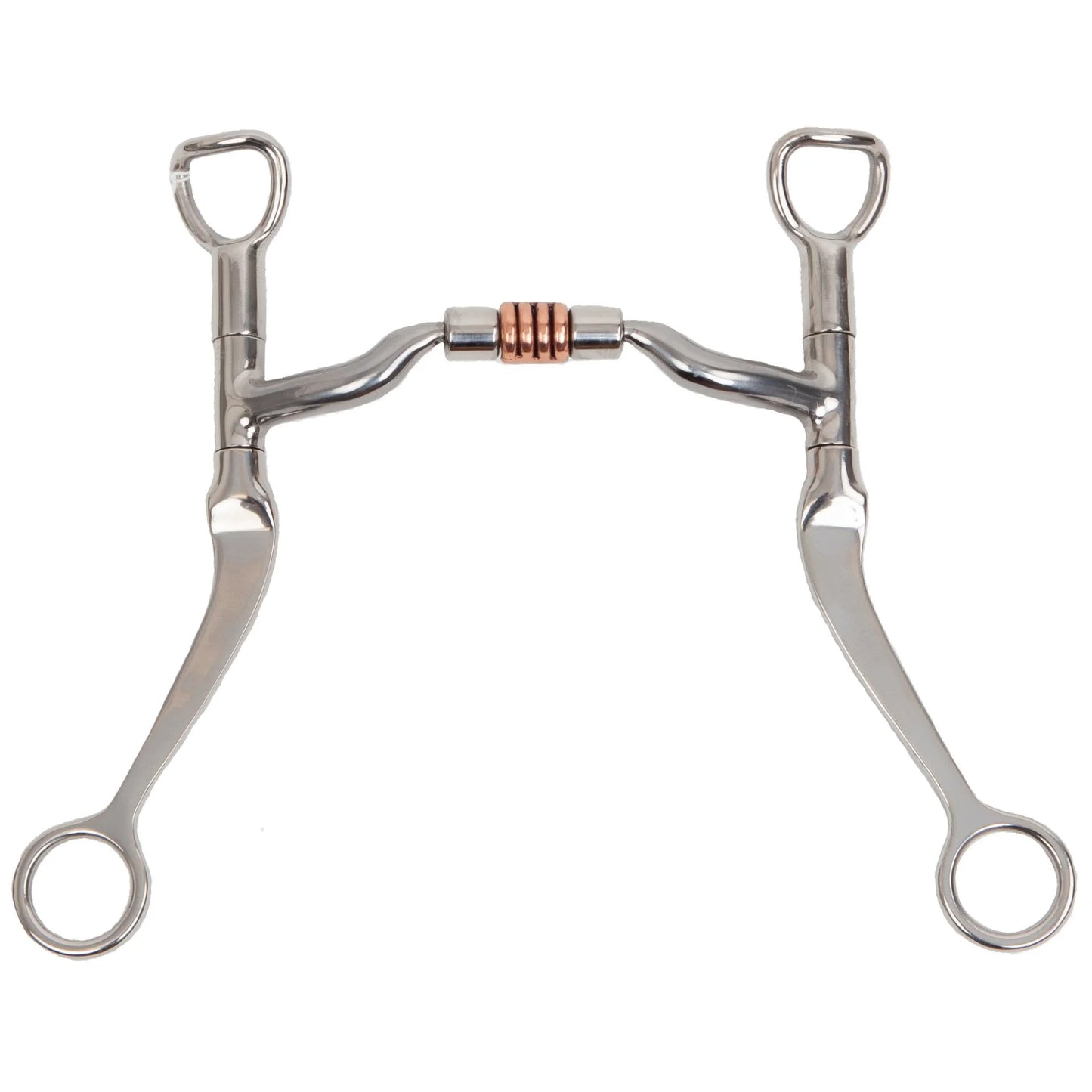 Myler Flat Shank Bit with 04 Comfort Snaffle and Copper Roller - 5" Mouth