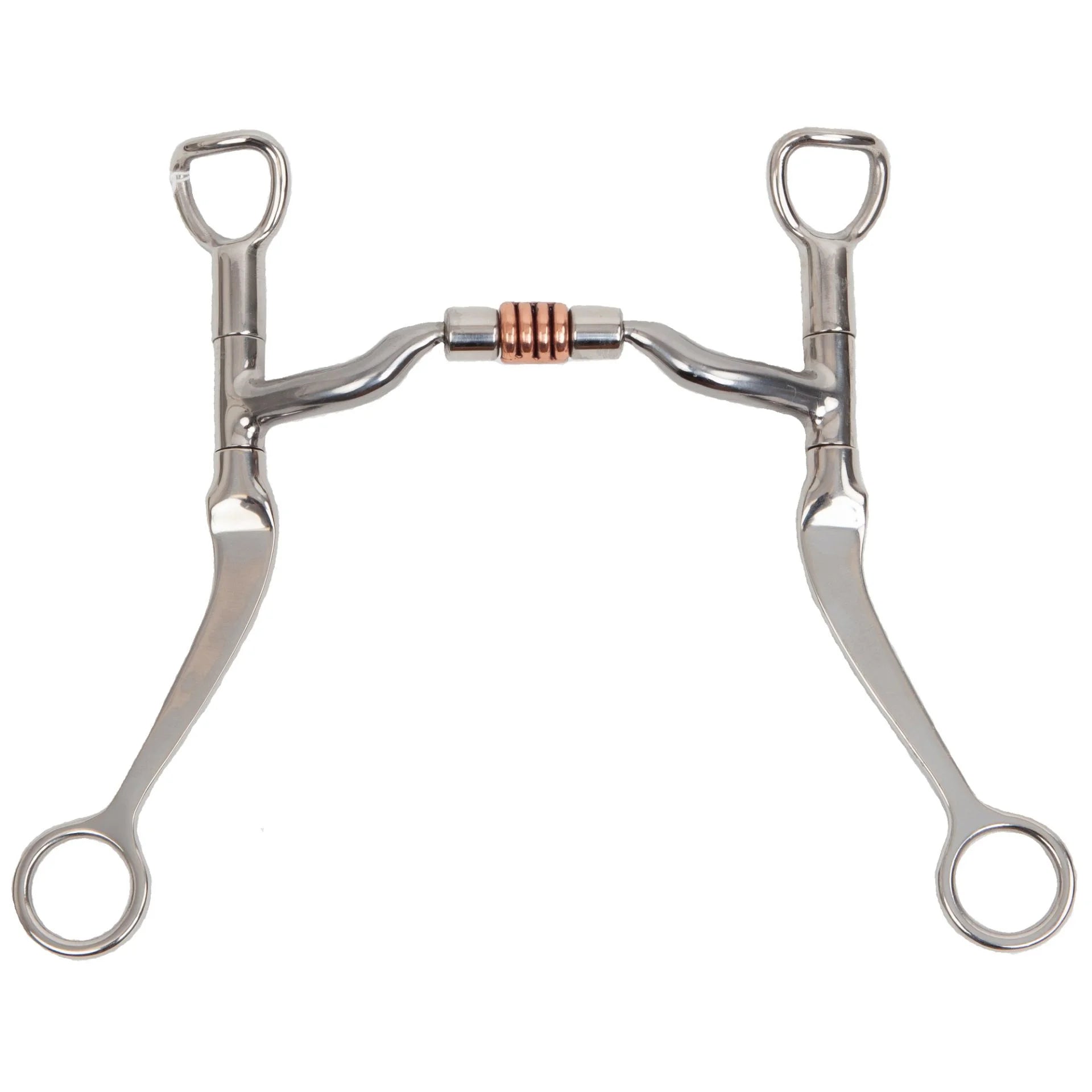 Myler Flat Shank Bit with 04 Comfort Snaffle and Copper Roller - 5" Mouth