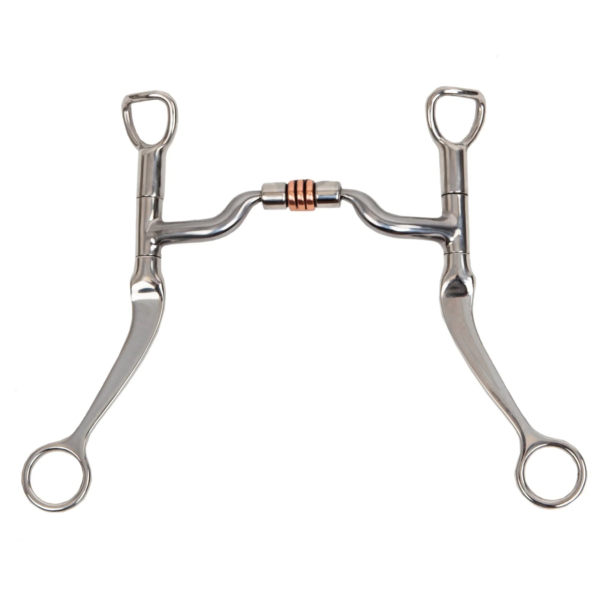 Myler Flat Shank Horse Bit with 05 Sweet Iron Mouthpiece and Copper Roller - 5" Mouth