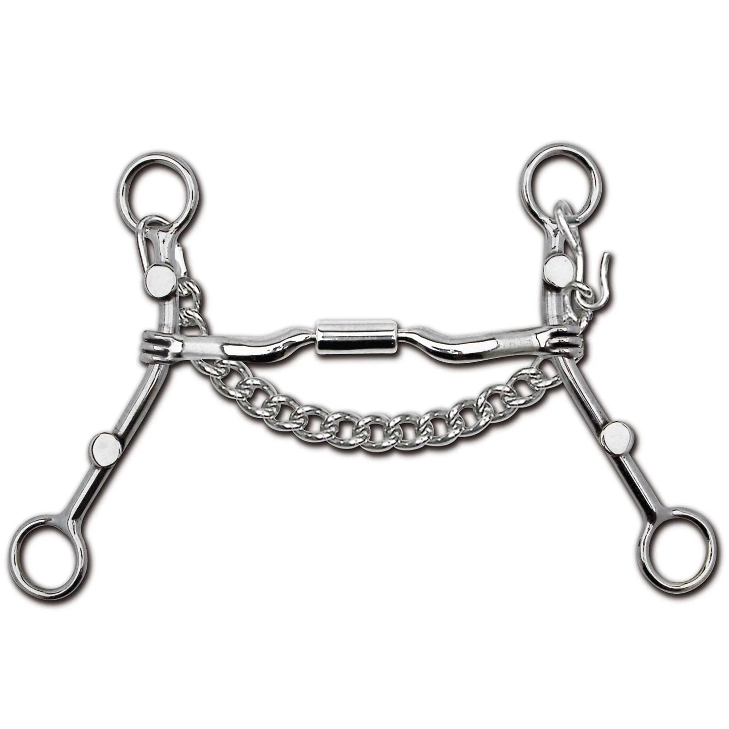 Myler HBT Shank Horse Bit with Level 2 Comfort Snaffle (04) - 5" Sweet Iron Mouthpiece, 6.5" Shank