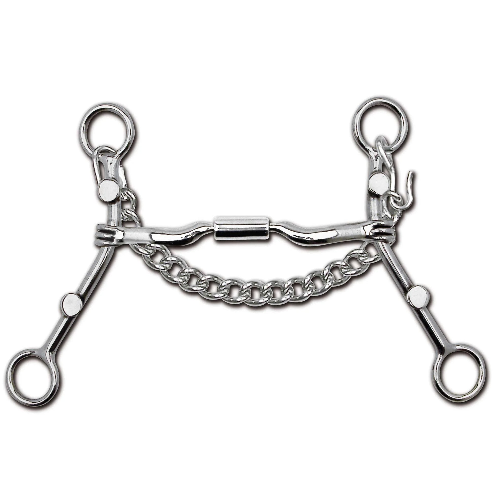 Myler HBT Shank Horse Bit with Level 2 Comfort Snaffle (04) - 5" Sweet Iron Mouthpiece, 6.5" Shank