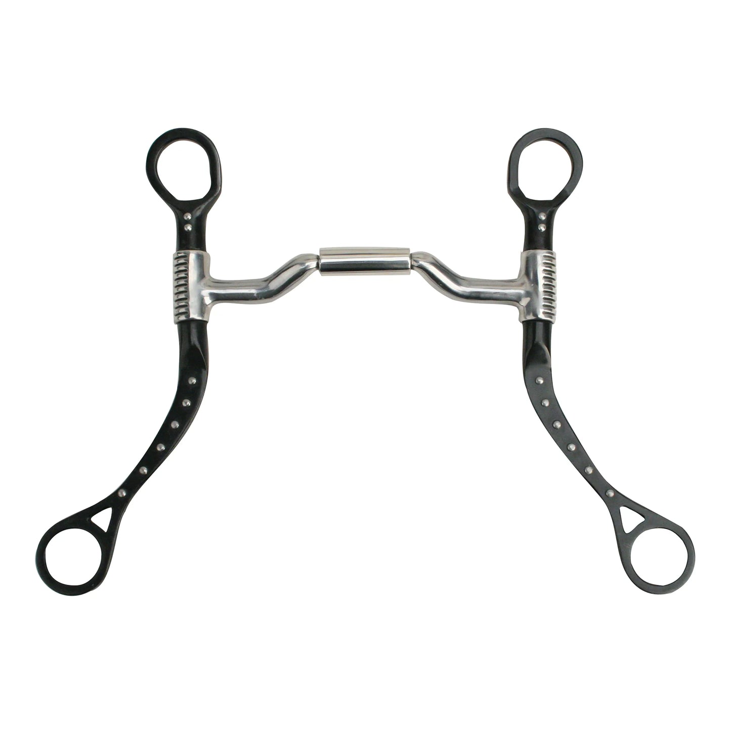 Myler MB 36 Black Flat Shank Bit with Stainless Steel Dots - 5" Sweet Iron Mouth