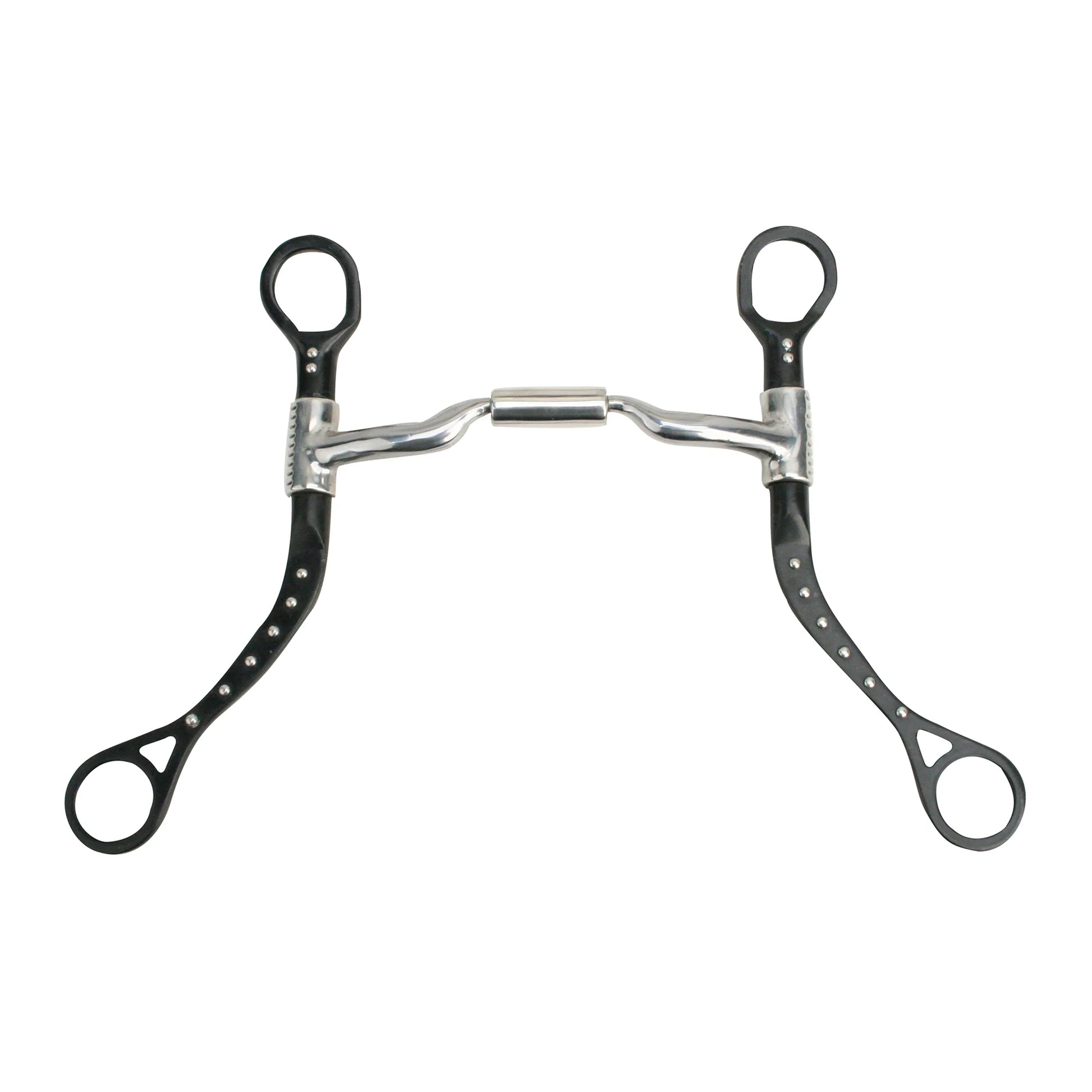Myler MBB Black Flat Shank Bit with Stainless Steel Dots, 04 Sweet Iron Mouthpiece - 5" Mouth