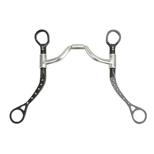 Myler MBB Black Flat Shank Bit with Stainless Steel Dots - Level 3 (33) - 5" Sweet Iron Mouth