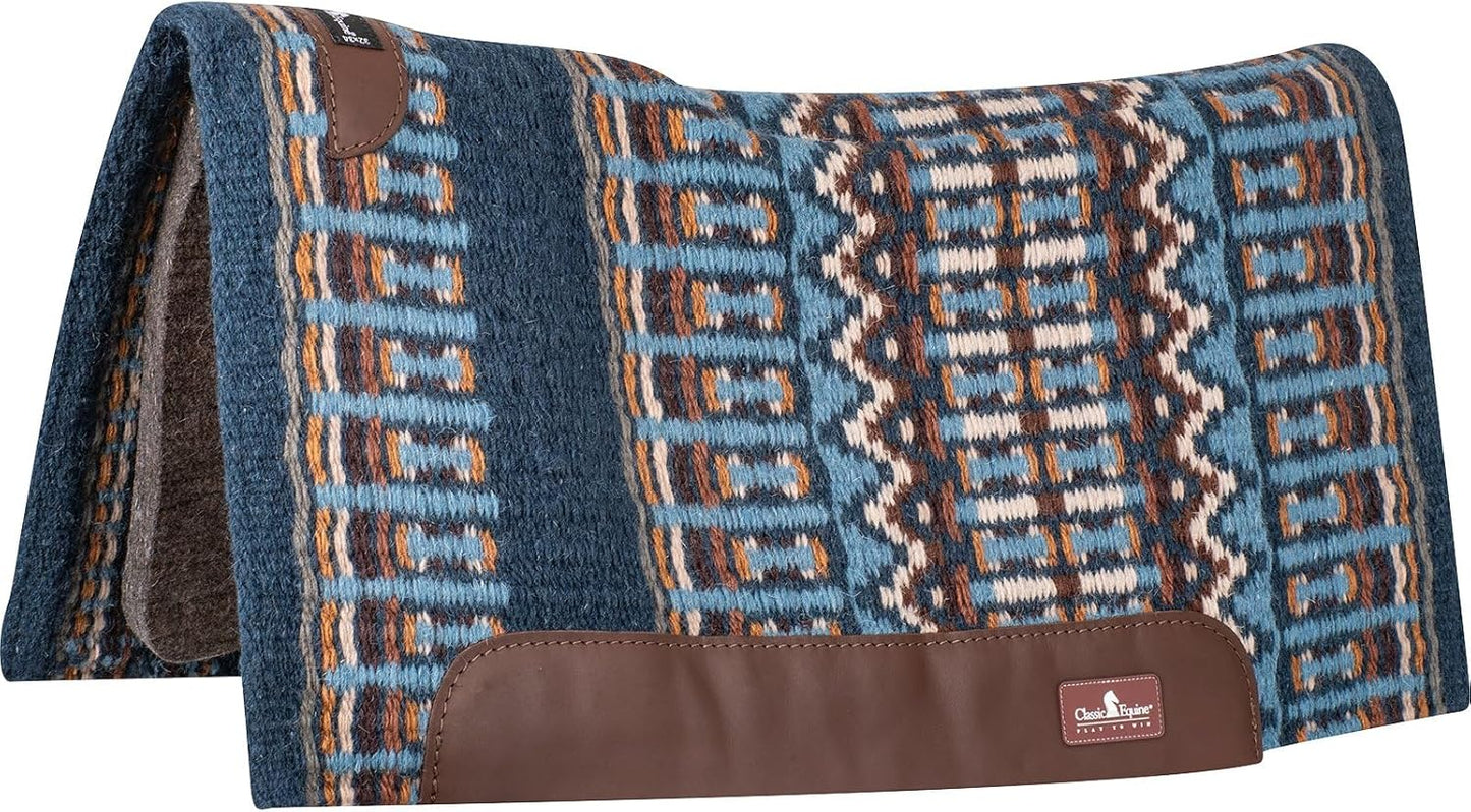 Classic Equine Wool Top Western Saddle Pad - 3/4-inch Orthopedic Felt Bottom