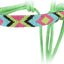 Neon beaded bracelet with a white background