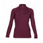 Shires Aubrion Eltar Women’s Long Sleeve Equestrian Base Layer in deep burgundy. This moisture-wicking riding top features a 1/4 zip, high neck, and flattering athletic fit. Designed for comfort and performance in the saddle, with subtle Aubrion branding on the chest and sleeve. Ideal for horse riding, training, and layering, this stylish and functional top is an essential for any rider's wardrobe.