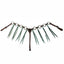 Professional's Choice Ring Breast Collar featuring a striking nine-ring design crafted from rich dark brown leather. This western horse tack is adorned with long, flowing emerald green tassels hanging from decorative silver-toned metal rings. The Y-shaped design includes adjustable buckle ends for a secure saddle fit, combining functional equestrian gear with a bold, stylish aesthetic perfect for competition or western trail riding.