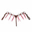 Professional's Choice Pony Ring & Tassel Breast Collar in rich brown leather featuring vibrant orchid pink tassels. This western pony horse tack showcases ornate silver decorative rings and a central concho. Includes 3/4-inch adjustable leather tugs with silver buckles. Perfect for adding a pop of color to your pony’s performance or trail gear. Durable and stylish equestrian equipment designed for a secure fit on small horses and ponies.