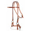 Professional's Choice Schutz Single Nose Side Pull Headstall crafted from premium russet leather. This high-quality bitless bridle features a durable white rope noseband, stainless steel rings, and adjustable leather cheekpieces and throatlatch. A perfect equestrian training tool for western riders seeking gentle communication and bitless control. Durable and stylish horse tack ideal for schooling and daily riding.