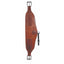 Professional's Choice Harness Leather Doubled and Stitched Rear Flank Cinch in rich chestnut brown. This 3-inch wide western roping cinch features premium harness leather construction with durable white contrast stitching and heavy-duty stainless steel buckles. Includes a centered D-ring with a black leather connector strap for a secure fit. High-quality performance tack designed for roping, ranching, and western riding enthusiasts.