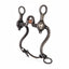 Professional's Choice Bob Avila Woodside Medium Port Roller Bit featuring 8-inch curved sweet iron shanks with engraved silver conchos and beaded floral accents. The 5-inch mouthpiece has a medium port with a rotating copper roller to encourage salivation and responsiveness. This professional-grade Western horse bit combines an antique finish with ornate silver detailing, perfect for refined communication and classic show ring style.