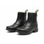 Shires Moretta Clio Plus child’s paddock boots in black leather, featuring a front-zip closure and decorative punched-toe cap detail. These durable equestrian riding boots include elastic side panels and branded pull tabs for easy on-and-off. Ideal for young riders, these stylish boots offer a classic look for horse riding lessons and shows.