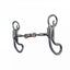 Professional's Choice Equisential Teardrop Bit featuring a durable alloy steel construction and a 5-inch three-piece jointed mouthpiece with a central copper roller. This high-quality Western horse bit includes weighted teardrop cheek shanks designed for balanced leverage and refined control. The sleek, dark steel finish makes it a stylish and functional choice for any equestrian's tack collection, perfect for daily training or performance.