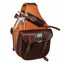 Professional's Choice Leather Medicine Saddle Bag crafted from premium 9-11 oz chestnut Latigo leather. This essential ranch gear features a built-in syringe injector holster, exterior vial loops, and holds 250cc and 100cc bottles. Designed for durability with heavy-duty buckle straps for saddle horn attachment, it’s the ultimate professional accessory for veterinarians and ranchers needing reliable medical storage on the trail.