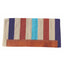 Professional's Choice Casa Zia Heavyweight Navajo New Zealand Wool Saddle Blanket in Purple/Turquoise. This 32" x 64" western saddle pad features a classic striped design in purple, red, cream, and bright turquoise. Hand-woven 7 lb wool construction provides ultimate durability, finished with a sturdy brown leather wear leather. A premium, stylish choice for western performance, horse shows, or ranch work.