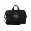 Black Professional's Choice Heavy Duty Tote featuring a reinforced rubber bottom and durable canvas construction. This versatile equestrian grooming bag includes multiple exterior pockets, sturdy top handles, and an adjustable shoulder strap with padding. The front center flap showcases the white Professional's Choice horse logo. Perfect for organizing tack, grooming tools, or stable essentials with a sleek, professional look.