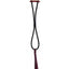 Professional's Choice Rope Holder featuring a durable black bungee cord with premium burgundy leather mounting piece and strap. This wall and trailer mount organizer is ideal for keeping lariats, lead ropes, and tack neatly stored and accessible. Durable equestrian organization tool for barns and horse trailers.